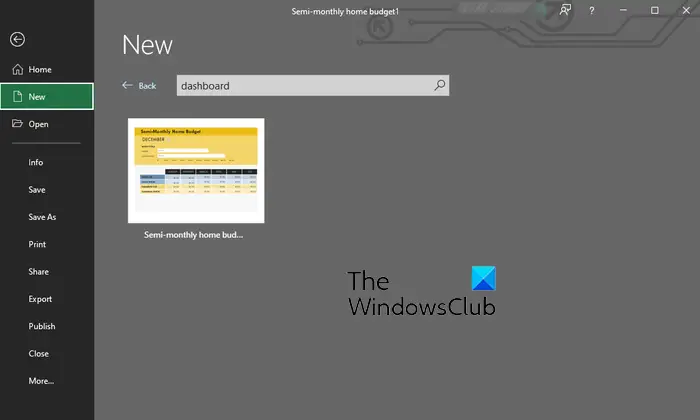 Create Dashboard In Excel Create New