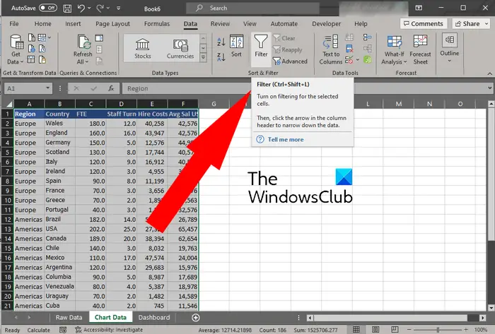 Create Dashboard In Excel Filter Data