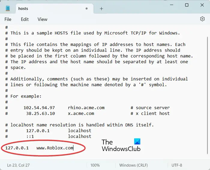 Edit Hosts File Block Roblox Windows 11 10