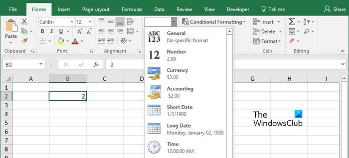 Excel Number