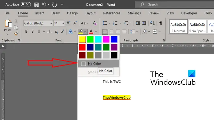 No Color Text Highlight Cant Remove Highlights Shading In Word