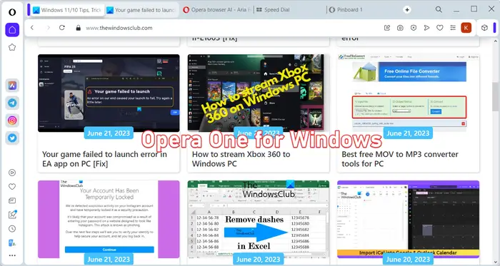 Opera One-Browser Für Windows-Pc: Neue Funktionen