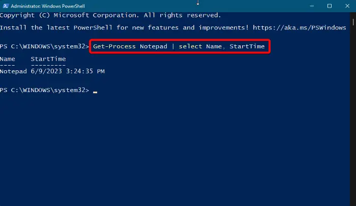 Find the process start and end time in Windows 11/10