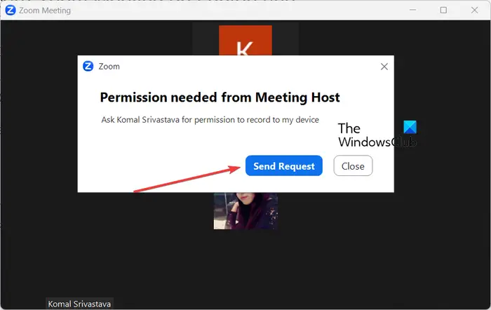 Record Zoom Meeting On Laptop Request Permission