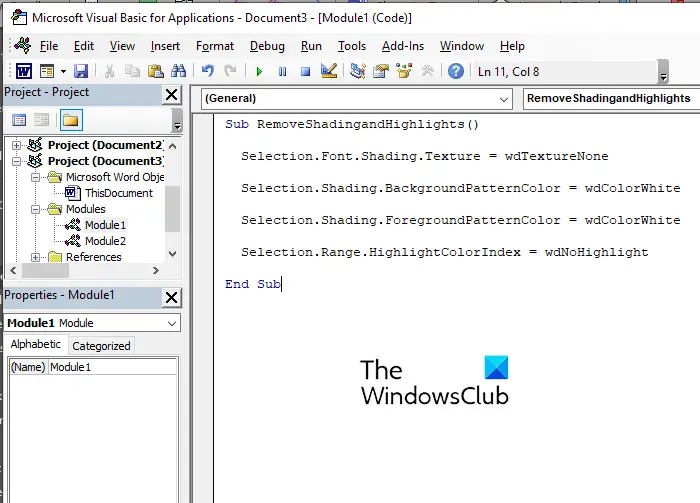Remove Shading Vba Code Cant Remove Highlights Shading In Word
