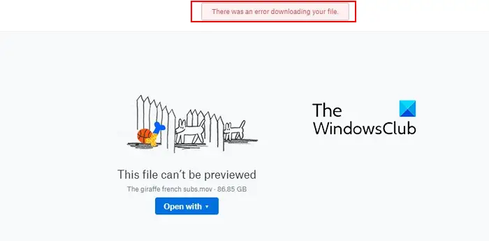 Dropbox There was an error downloading your file