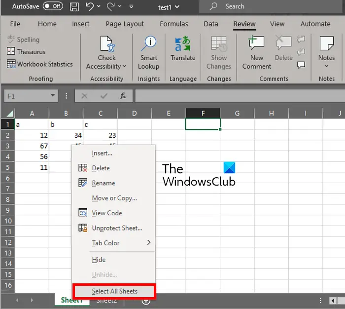 Unlock Grayed Out Menus In Excel Select All Sheets