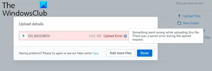 Upload Error