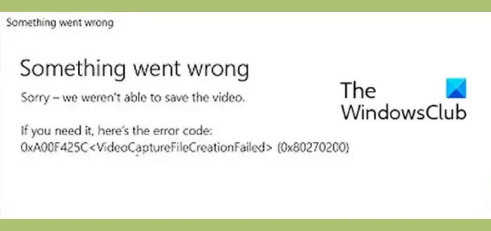 Fix 0xA00F425C Camera error