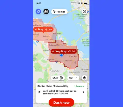 A heatmap in DoorDash