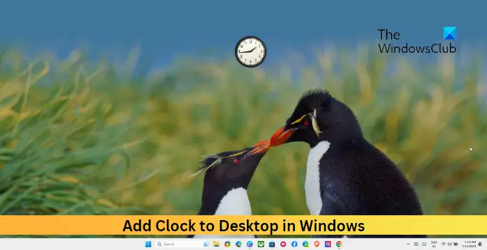 Add Clock to Desktop in Windows