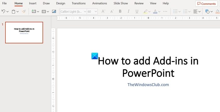 Add addins in PowerPoint