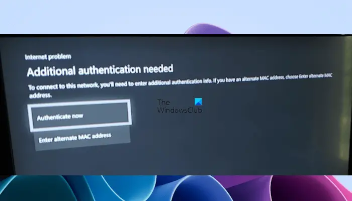 Additional authentication needed Xbox error
