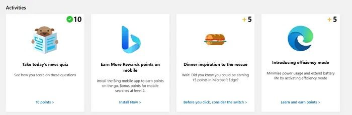 Bing Homepage Quiz Rewards