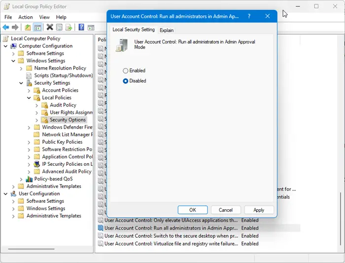 Computer Configuration Expand Windows Settings Security Settings And Local Policies