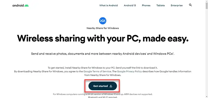 Download Nearby Share for Windows