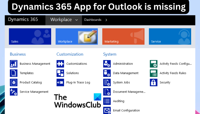 Die Dynamics 365-App Für Outlook Fehlt