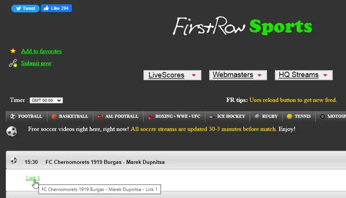 FirstRow Sports آنلاین