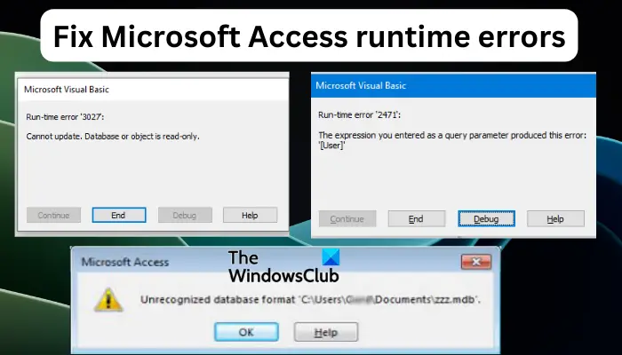 Fix Microsoft Access runtime errors