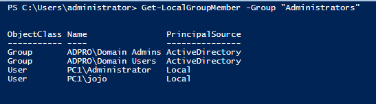 list of Local Administrators 