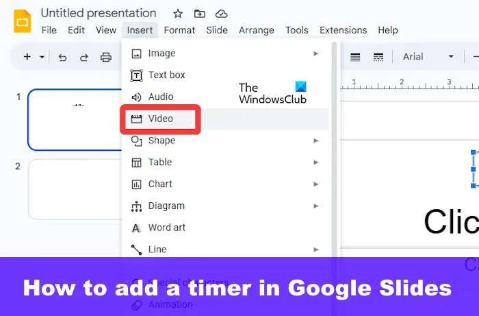 How to add a timer in Google Slides