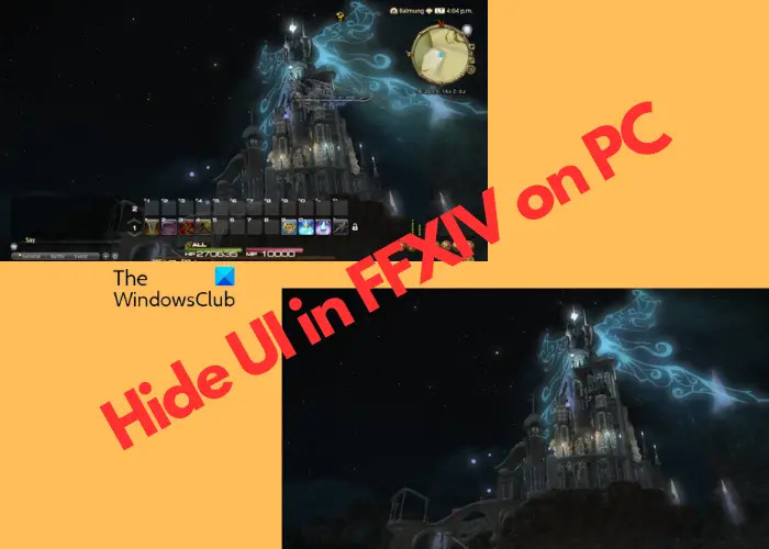 How to hide UI in FFXIV on PC