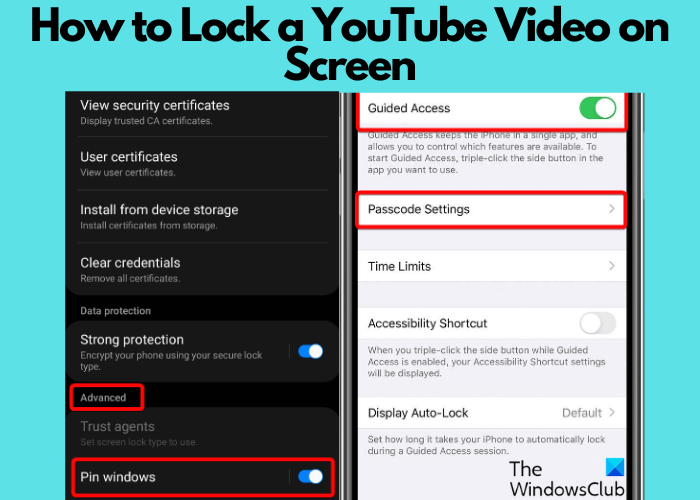 Lock YouTube video on screen