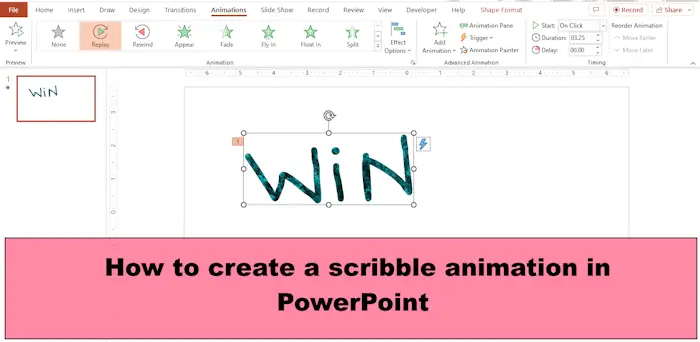 How to create a scribble animation in PowerPoint