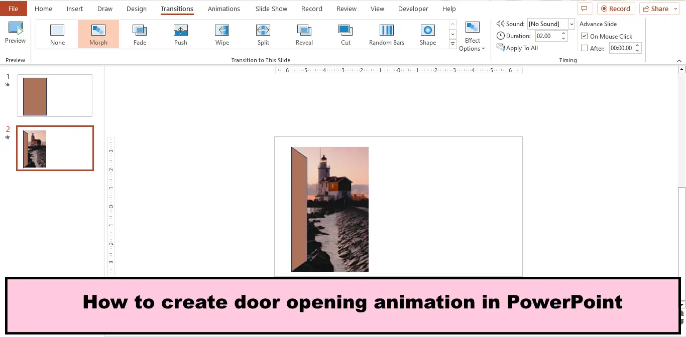 How to create door opening animation in PowerPoint