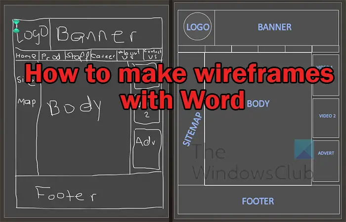 How to make wireframes with Word -