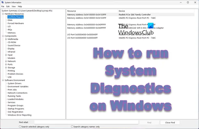 How to run System Diagnostics on Windows 11/10