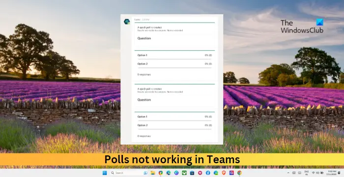 Polls not working in Teams