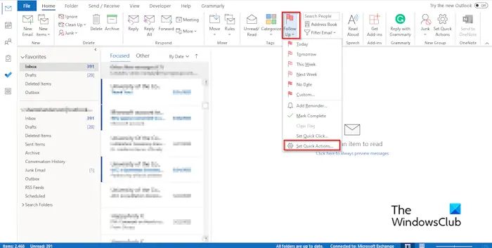 Set Quick Actions How To Show Quick Actions Button In Outlook