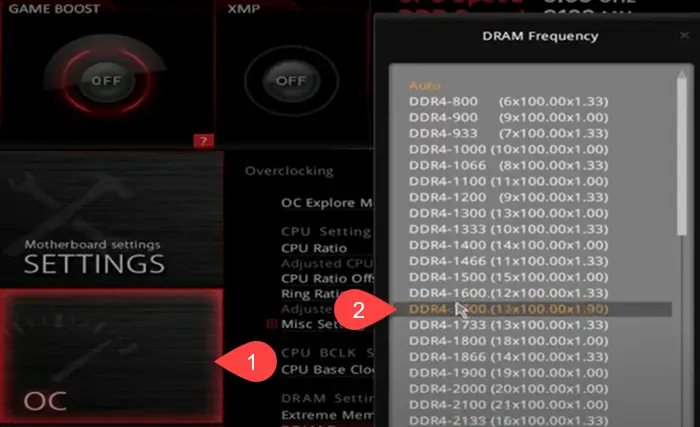 Setting up DRAM Frequency through OC