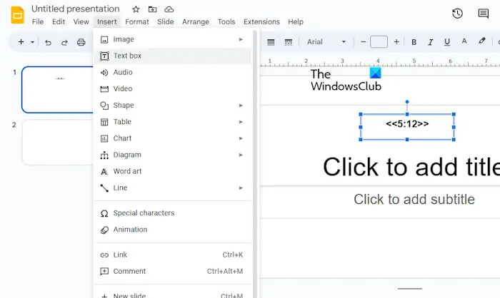 Slide Timer Format