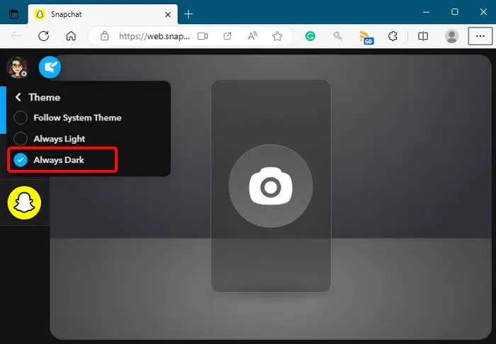 enable snapchat dark mode
