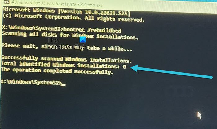 Total identified Windows installations 0 in Windows 11/10