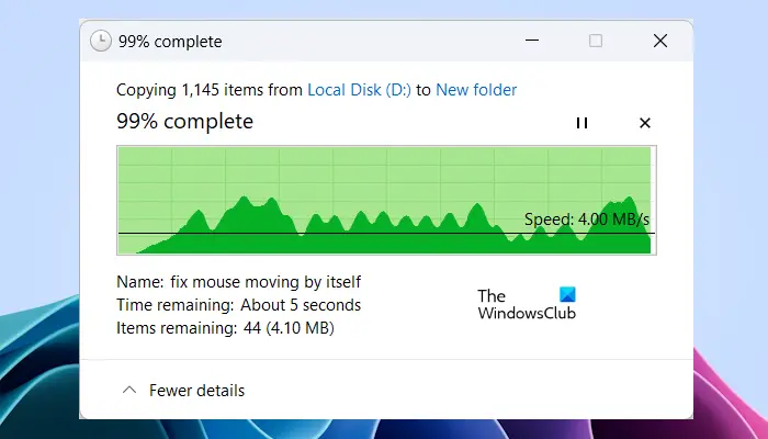 USB file transfer stuck at 99% on Windows [Fix]