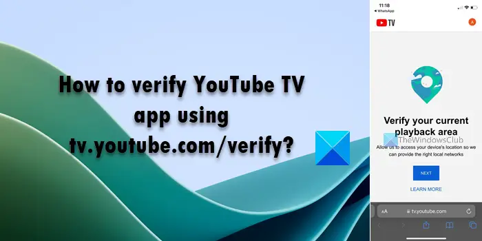 Verify YouTube TV app