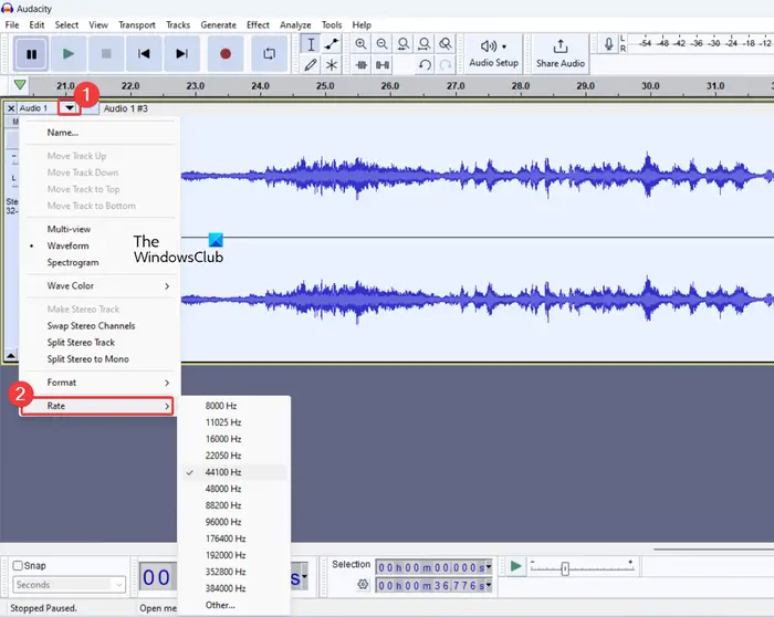 Audacity Not Recording Sample Rate