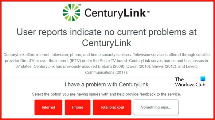 How to check CenturyLink outage status online?
