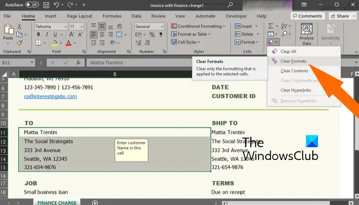 How to remove formatting in Excel