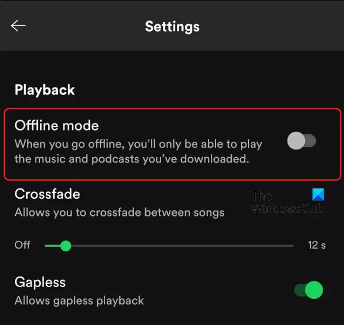 Enable Offline Mode Spotify
