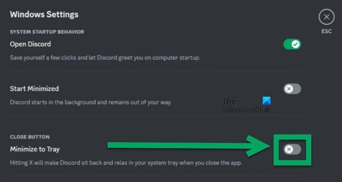 Stop Discord from rrunning in background on Windows PC