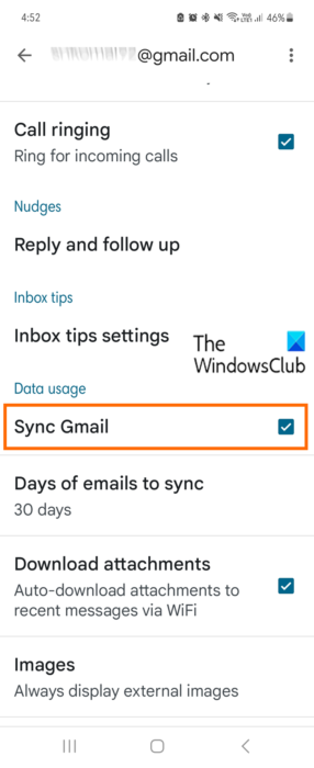 Sync Gmail