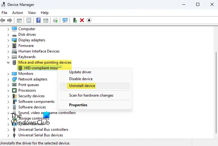 Uninstall and reinstall device driver