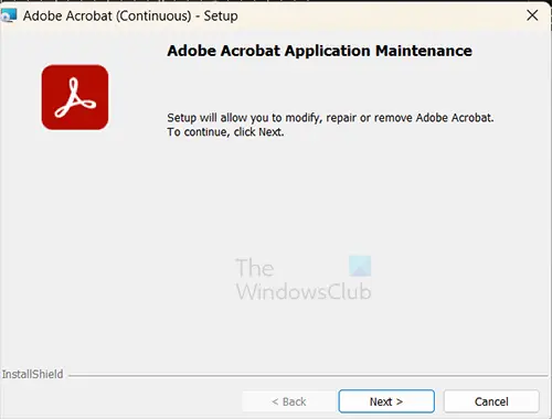 Adobe Acrobat Application Maintenance