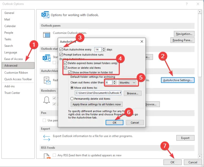 How do I archive completed tasks in Outlook?