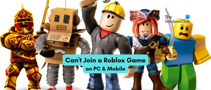 Can't join a game in Roblox