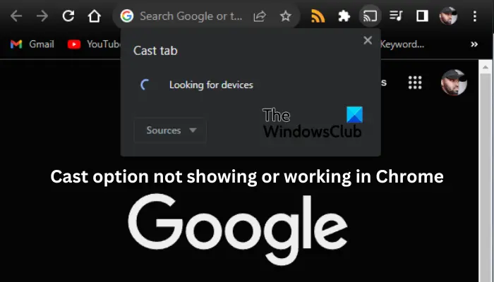 Cast option not showing or working in Chrome